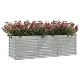 Verhoogde Plantenbak 240x80x77 cm Staal Zilver (34% Korting)