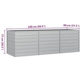 Verhoogde Plantenbak 240x80x77 cm Staal Zilver (34% Korting)