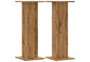 Plantenstandaards Hout - Set van 2 - 30x30x80 cm - Artisanaal Eiken - 36% Korting