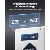 Krachtige Spanningsomvormer 110V naar 220V, 2000VA, met USB, Type-C, LCD