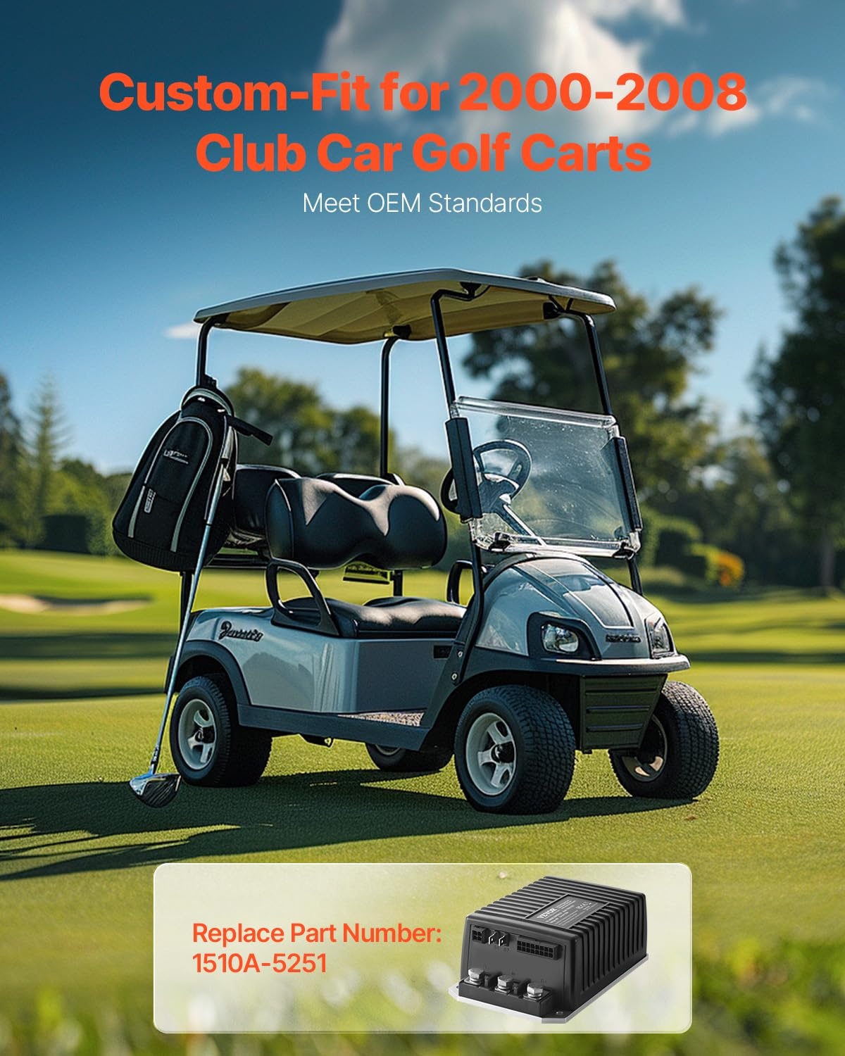 Snelheidsregelaar Golfwagen Club Car | 48V 250A | Waterdicht IP65 | 55% Korting