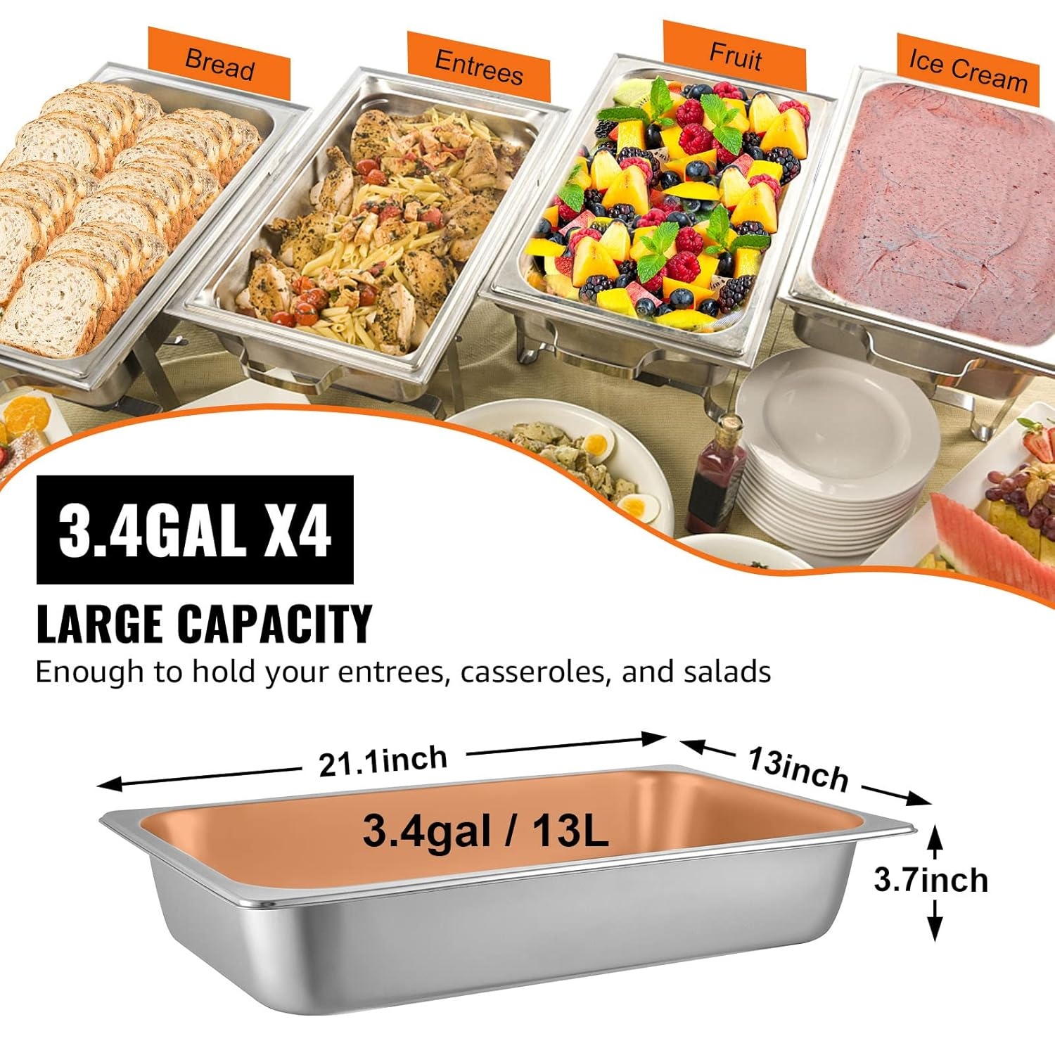 4 Gastronorm Bakken RVS 53,5x33x9,5 cm | 53% Korting