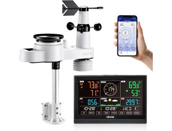 Weerstation 5-in-1 | 7,5" VA Display | Wi-Fi | Zwart