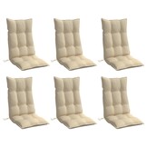 vidaXL Stoelkussens 6 Stuks Hoge Rug Oxford Beige - 35% Korting