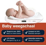 Digitale Babyweegschaal Wit - 20 kg Max - 10g Nauwkeurig - 29% Korting!