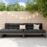 2x Grenenhouten Tuinmiddenbanken Grijs - 120x80 cm - 35% Korting
