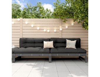 2x Grenenhouten Tuinmiddenbanken Grijs - 120x80 cm - 35% Korting