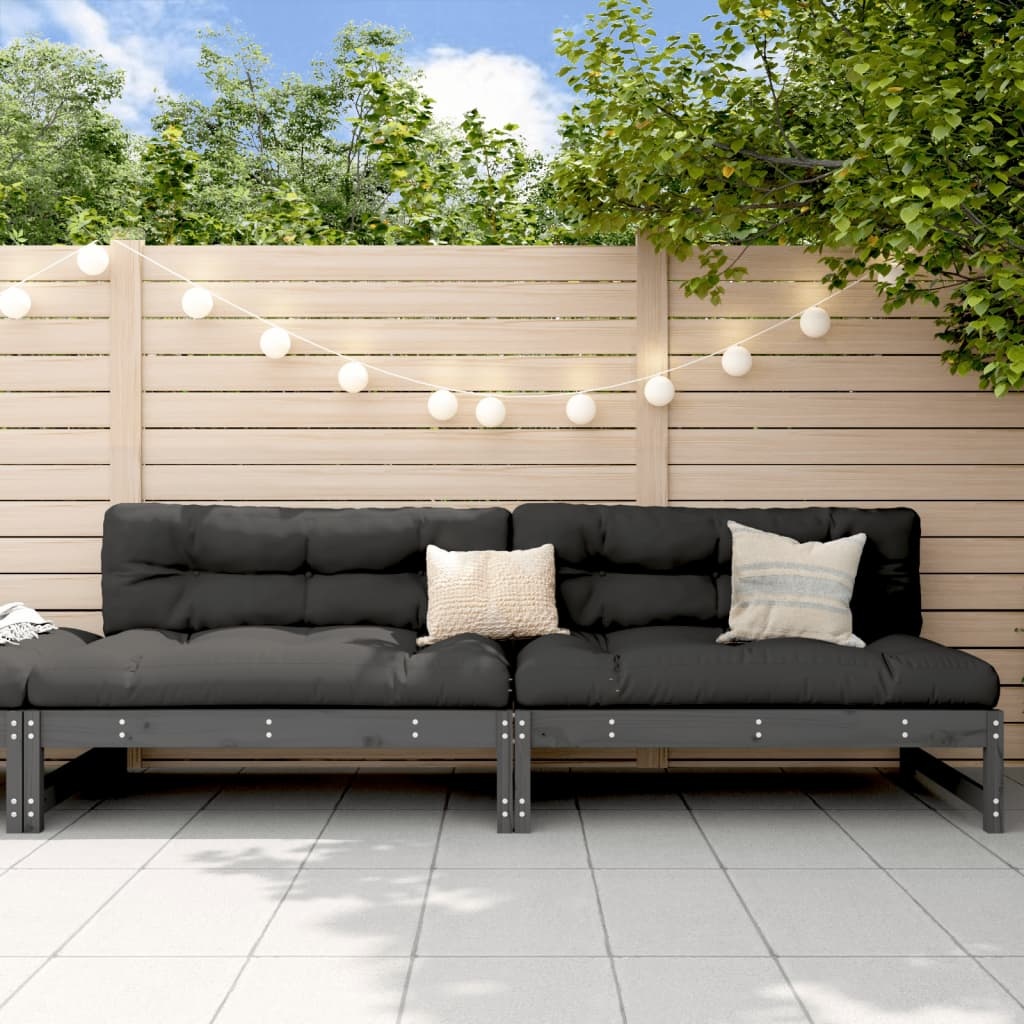 2x Grenenhouten Tuinmiddenbanken Grijs - 120x80 cm - 35% Korting