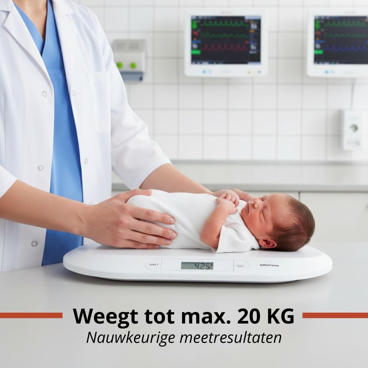 Digitale Babyweegschaal Wit - 20 kg Max - 10g Nauwkeurig - 29% Korting!
