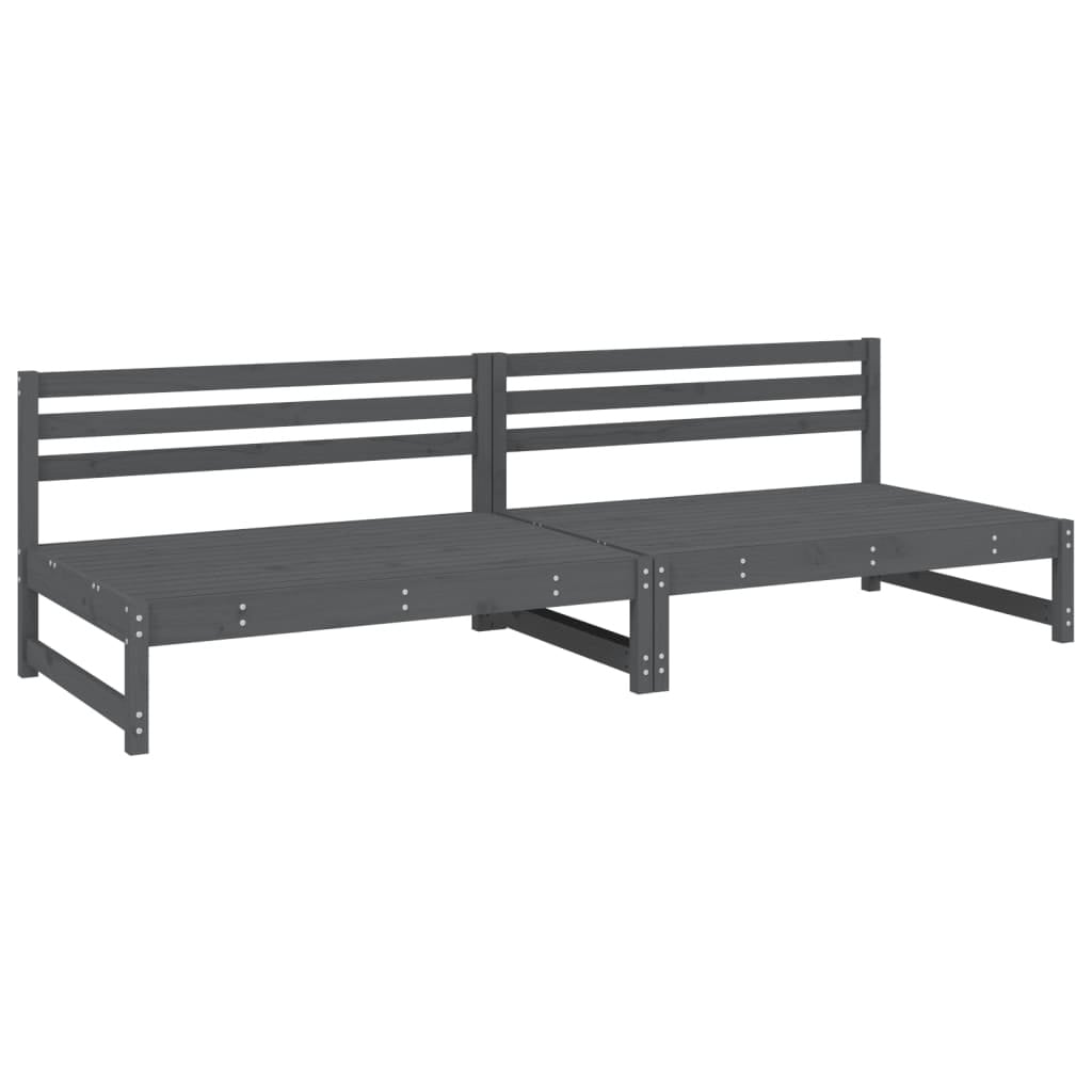 2x Grenenhouten Tuinmiddenbanken Grijs - 120x80 cm - 35% Korting