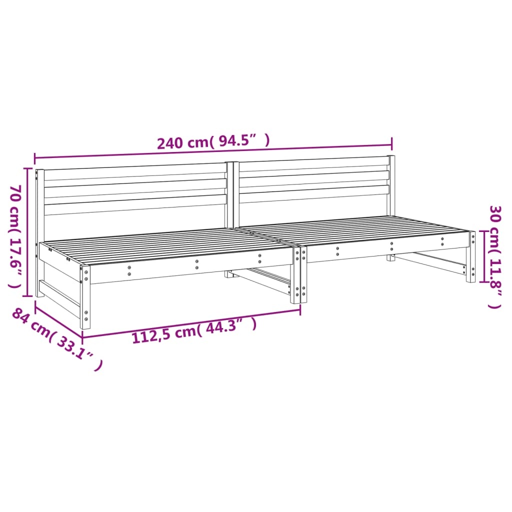 2x Grenenhouten Tuinmiddenbanken Grijs - 120x80 cm - 35% Korting