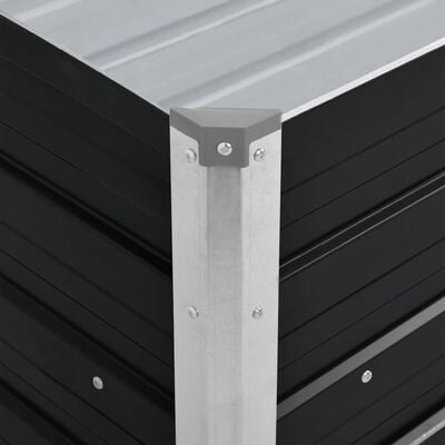 Verhoogde Plantenbak Gegalvaniseerd Staal Antraciet 100x40x45cm - 33% Korting!