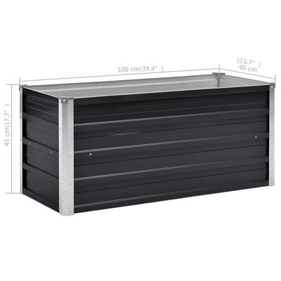 Verhoogde Plantenbak Gegalvaniseerd Staal Antraciet 100x40x45cm - 33% Korting!
