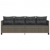 VidaXL Ligbed met kussen, Poly Rattan, Grijs - 35% Korting