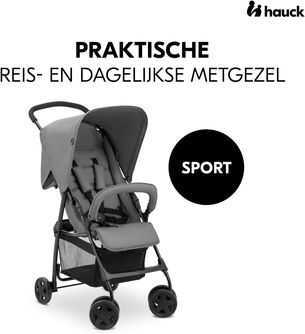Lichtgewicht Kinderbuggy Grijs | 5,9kg, Compact & Zwenkwielen | 34% Korting
