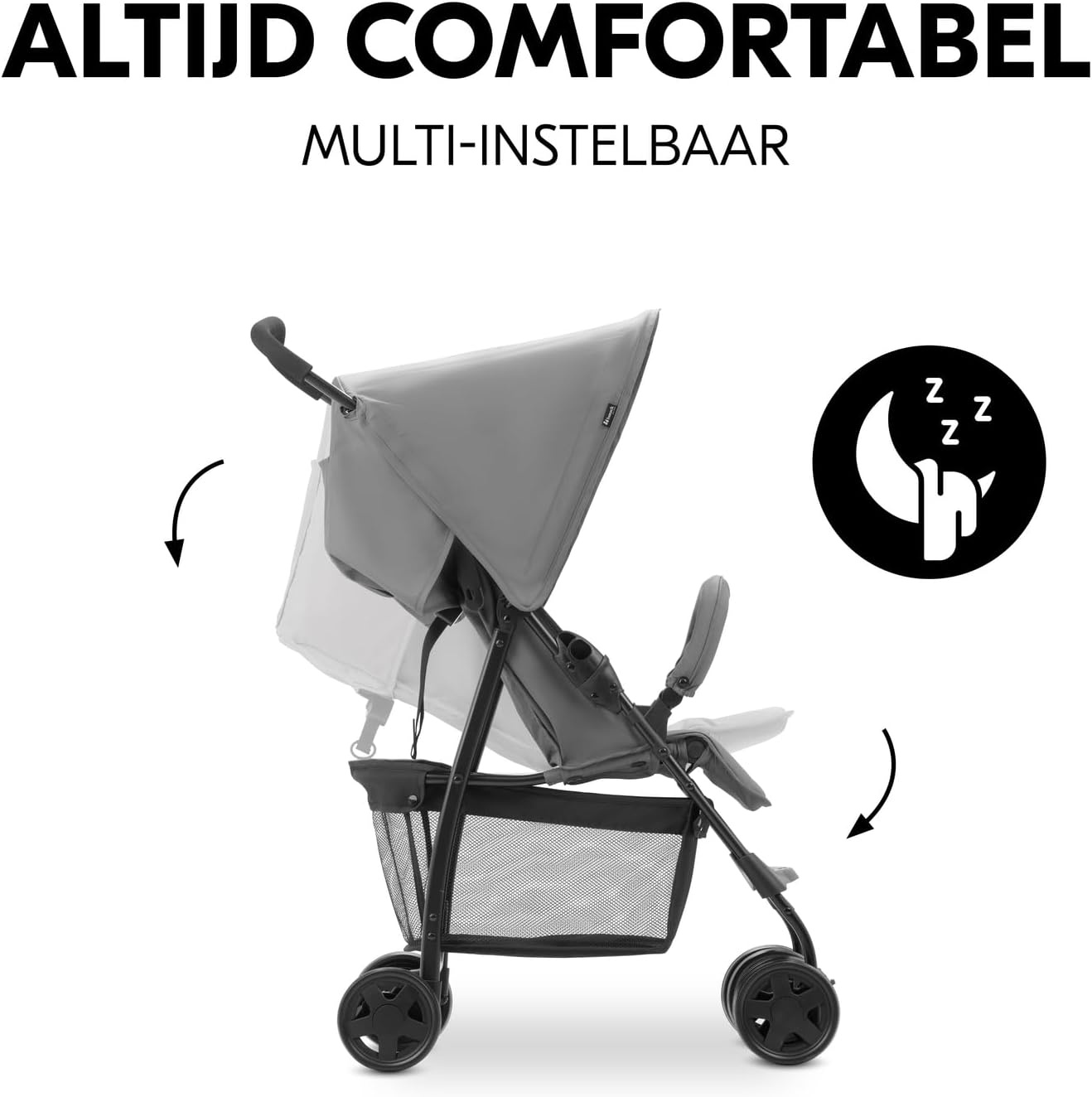 Lichtgewicht Kinderbuggy Grijs | 5,9kg, Compact & Zwenkwielen | 34% Korting