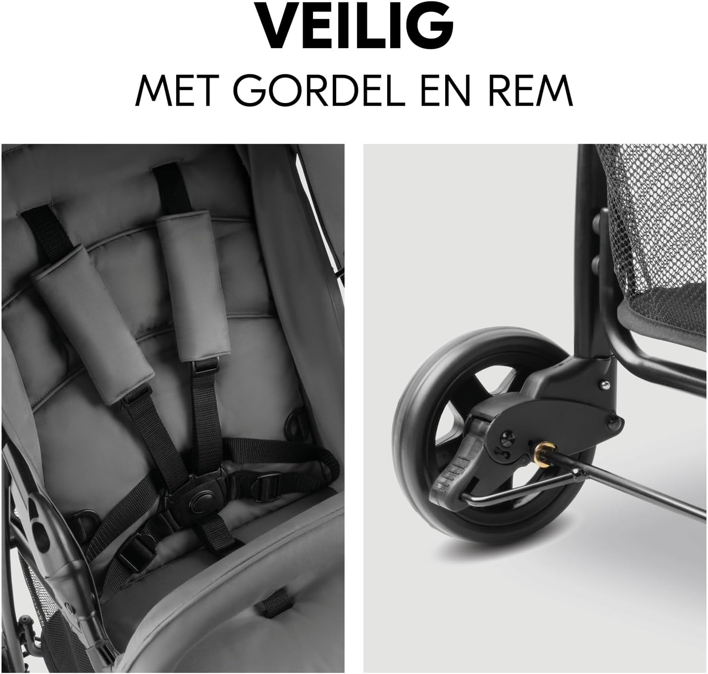 Lichtgewicht Kinderbuggy Grijs | 5,9kg, Compact & Zwenkwielen | 34% Korting