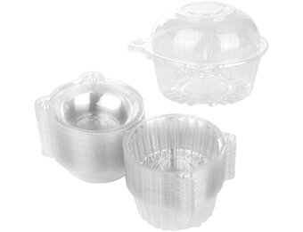 50 Stuks Cupcake & Muffin Transportbox - Wit Kunststof - 30% Korting