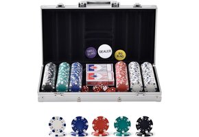 Pokerset 300 Chips 11,5g PS-kunststof in Aluminium Koffer - 33% Korting