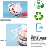 50 Stuks Cupcake & Muffin Transportbox - Wit Kunststof - 30% Korting