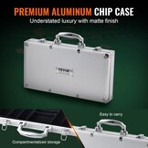 Pokerset 300 Chips 11,5g PS-kunststof in Aluminium Koffer - 33% Korting