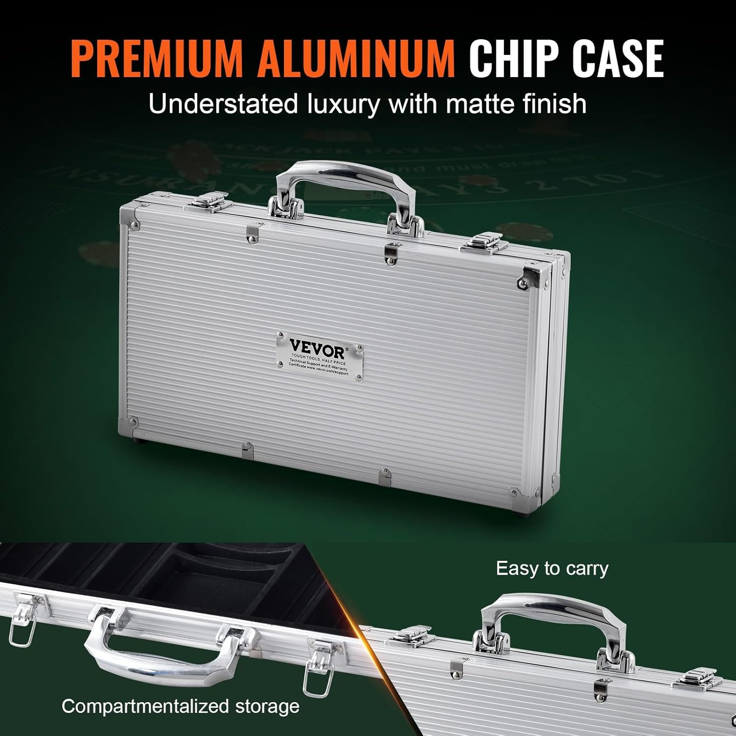 Pokerset 300 Chips 11,5g PS-kunststof in Aluminium Koffer - 33% Korting