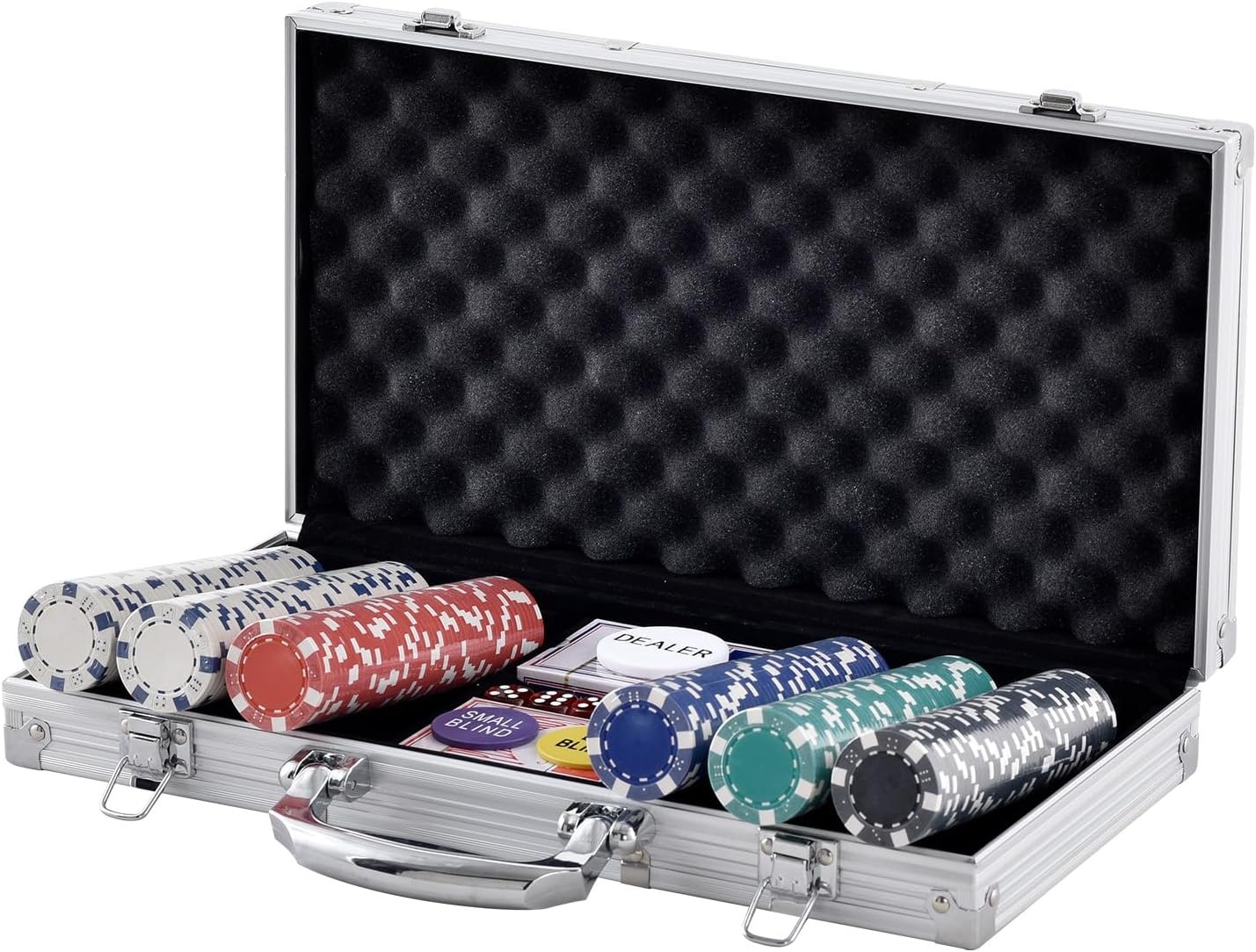 Pokerset 300 Chips 11,5g PS-kunststof in Aluminium Koffer - 33% Korting