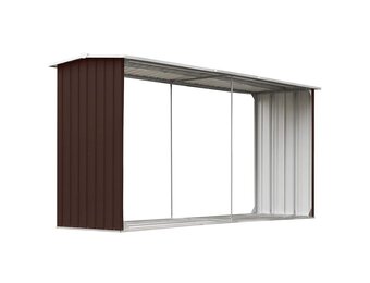Haardhoutschuur 330x92x153 cm Gegalvaniseerd Staal Bruin - 35% Korting