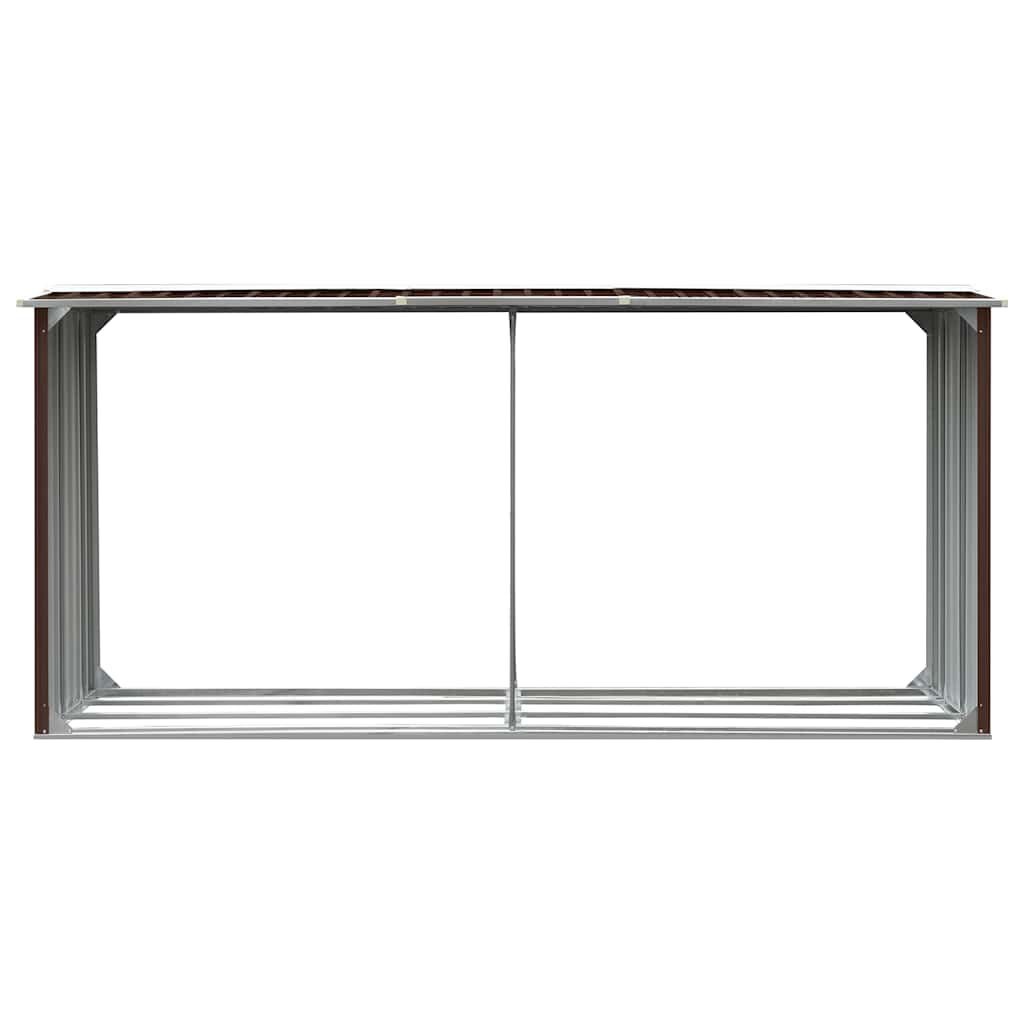 Haardhoutschuur 330x92x153 cm Gegalvaniseerd Staal Bruin - 35% Korting