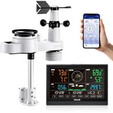 5-in-1 Draadloos Wi-Fi Weerstation met Prognose | 7,5-inch VA Display Zwart