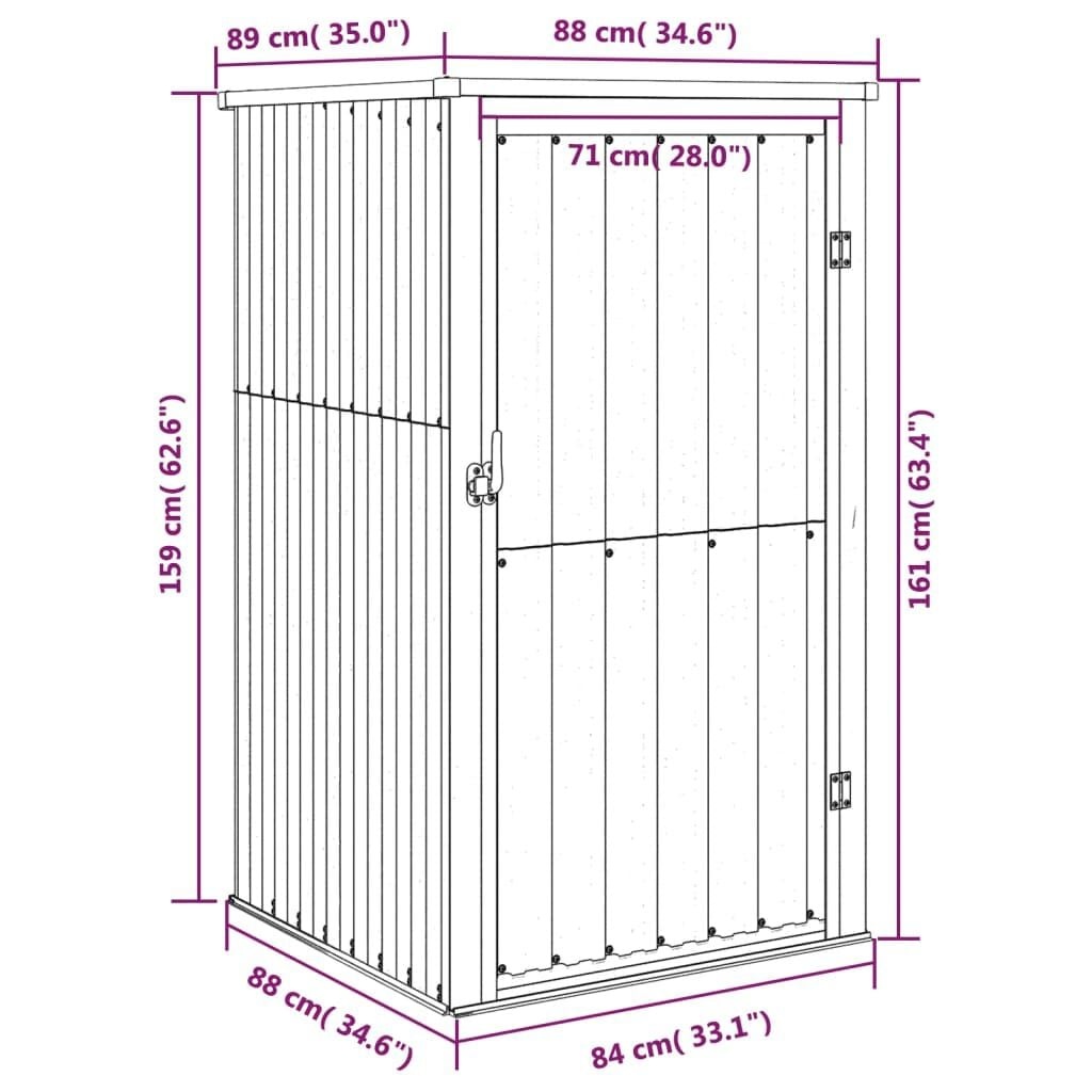 VidaXL Tuinschuur Staal Antraciet (88x89x161 cm) - 34% Korting!
