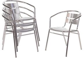 Aluminium Stoelen Zilver (4 stuks) Stapelbaar met 59% Korting