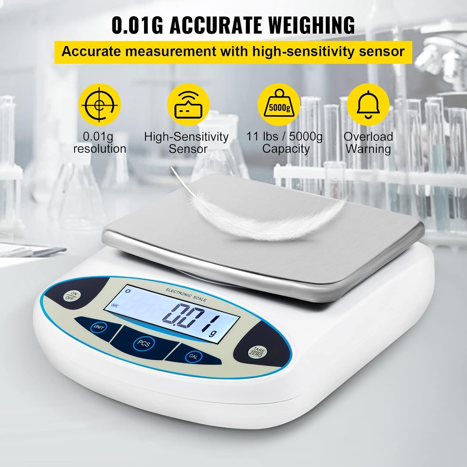 Precisieweegschaal Laboratorium 5000g x 0.01g - 34% Korting