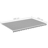 Vervangingsdoek Luifel Antraciet/Wit 5x3m - 34% Korting