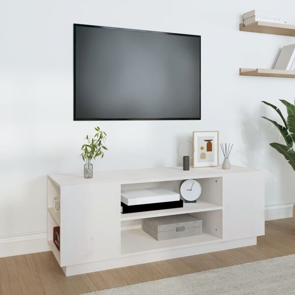 vidaXL TV-meubel Grenenhout Wit - 110x35x40,5 cm - 34% Korting
