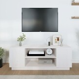 vidaXL TV-meubel Grenenhout Wit - 110x35x40,5 cm - 34% Korting