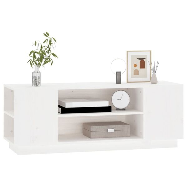 vidaXL TV-meubel Grenenhout Wit - 110x35x40,5 cm - 34% Korting
