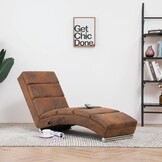 Bruine Massage Fauteuil Kunstsuède - 35% Korting