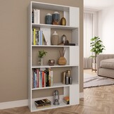 Boekenkast / Kamerscherm Wit - 80x24x159 cm - 34% Korting