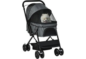 Opvouwbare Hondenbuggy Grijs | Ademend Gaas | 34% Korting