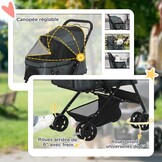 Opvouwbare Hondenbuggy Grijs | Ademend Gaas | 34% Korting