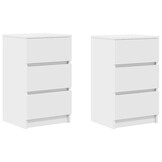 VidaXL Nachtkastjes (2 stuks) - Wit, 3 Lades, 59% Korting!