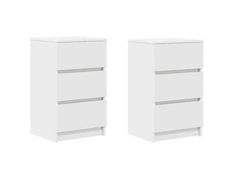 VidaXL Nachtkastjes (2 stuks) - Wit, 3 Lades, 59% Korting!