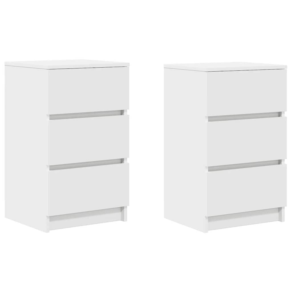 VidaXL Nachtkastjes (2 stuks) - Wit, 3 Lades, 59% Korting!