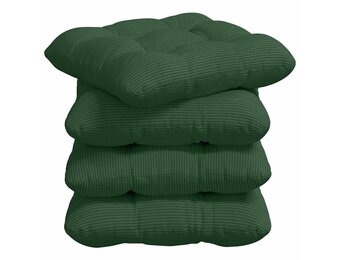 vidaXL Zitkussens 4 pcs Donkergroen 45 x 45 cm Katoen Stof