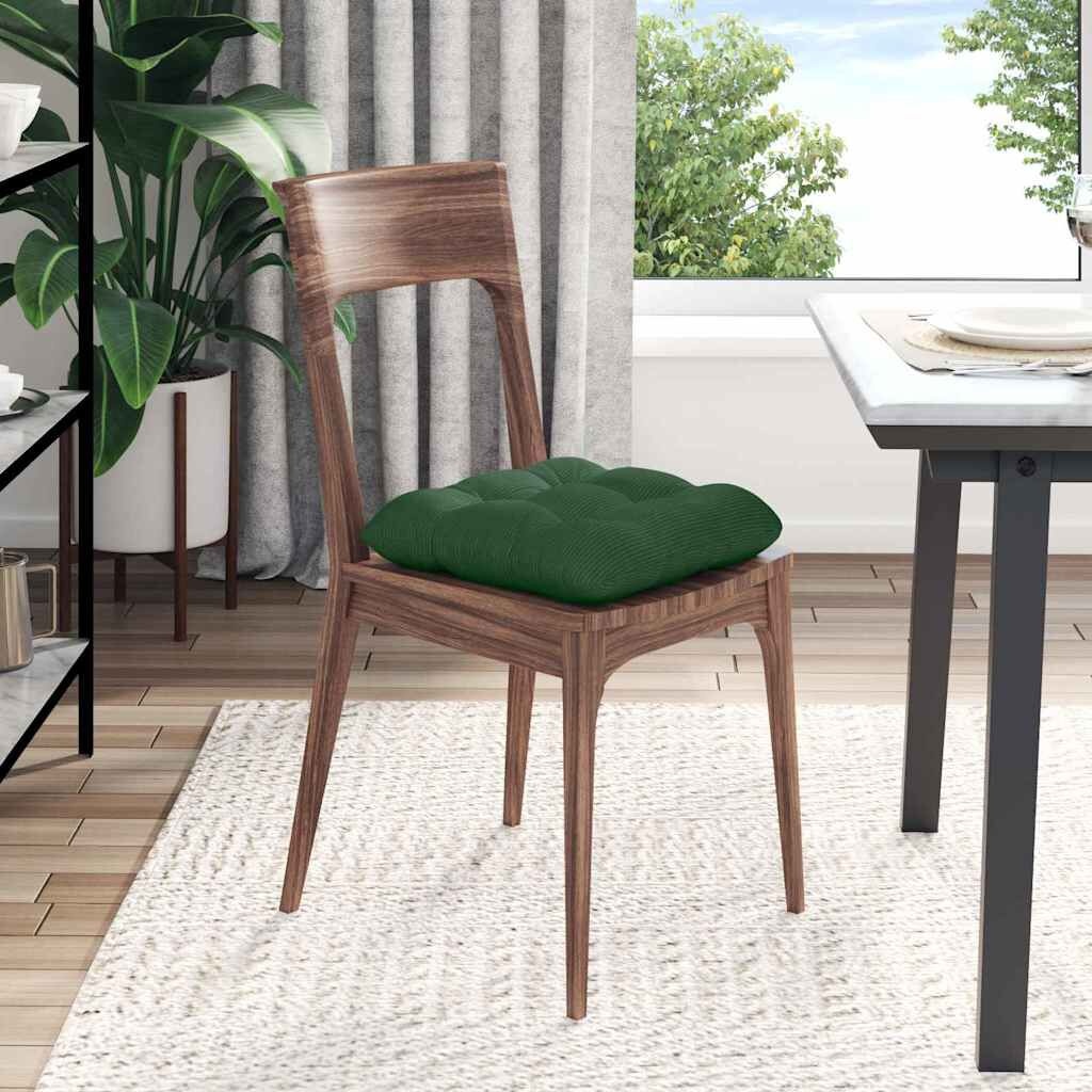 vidaXL Zitkussens 4 pcs Donkergroen 45 x 45 cm Katoen Stof