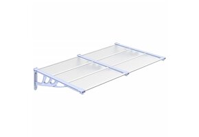 Deurluifel Polycarbonaat 152,5x90 cm Grijs/Transparant - 34% Korting!