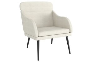 Fluwelen Fauteuil Crème 63x76x80 cm | 41% Korting