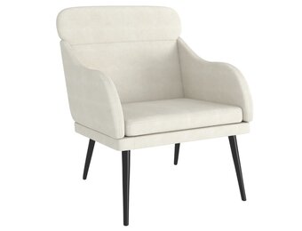 Crèmekleurige fluwelen fauteuil 63x76x80 cm | 34% korting