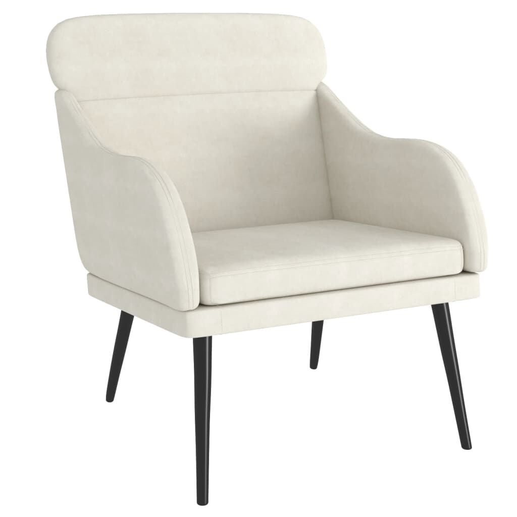 Crèmekleurige fluwelen fauteuil 63x76x80 cm | 34% korting